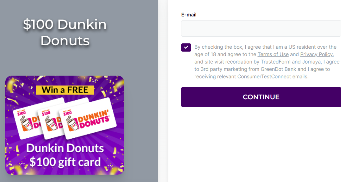 Free Dunkin Donuts Gift Card