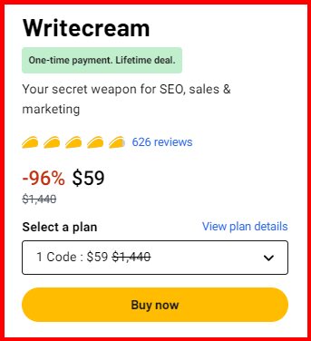 Writecream Price Plans