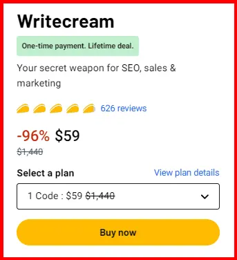 Writecream Price Plans