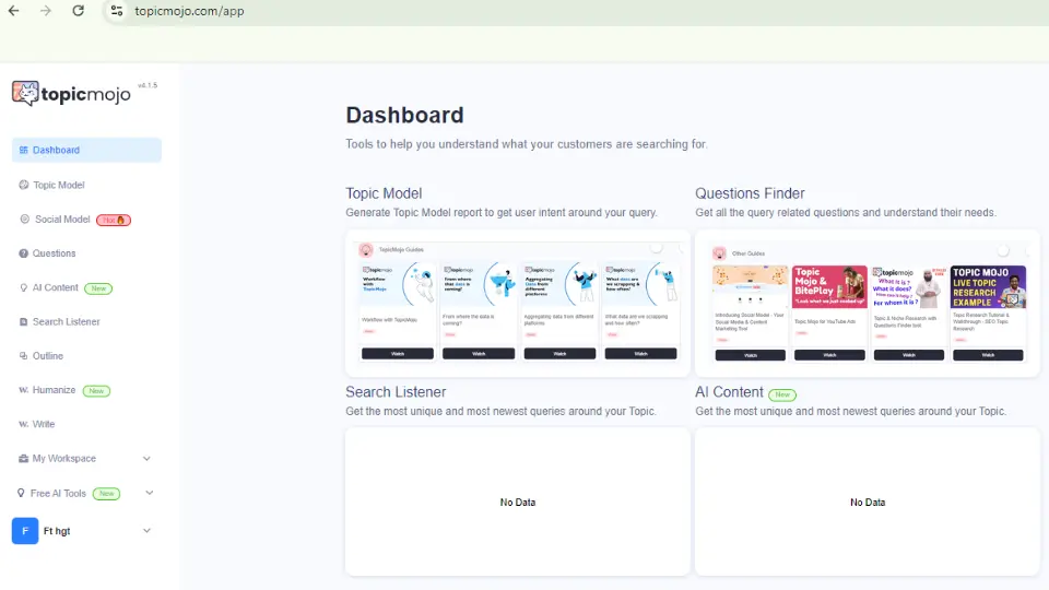 TopicMojo Dashboard